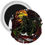Grim Reaper Above Art  Monster Moon Letter Poster 3  Magnets