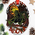 Grim Reaper Above Art  Monster Moon Letter Poster Ornament (Oval)