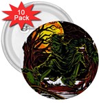 Grim Reaper Above Art  Monster Moon Letter Poster 3  Buttons (10 pack) 