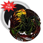 Grim Reaper Above Art  Monster Moon Letter Poster 3  Magnets (10 pack) 
