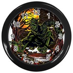 Grim Reaper Above Art  Monster Moon Letter Poster Wall Clock (Black)
