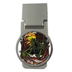 Grim Reaper Above Art  Monster Moon Letter Poster Money Clips (Round) 