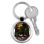 Grim Reaper Above Art  Monster Moon Letter Poster Key Chain (Round)
