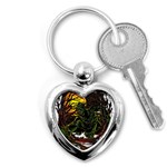 Grim Reaper Above Art  Monster Moon Letter Poster Key Chain (Heart)