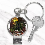Grim Reaper Above Art  Monster Moon Letter Poster Nail Clippers Key Chain