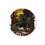 Grim Reaper Above Art  Monster Moon Letter Poster Magnet 3  (Round)