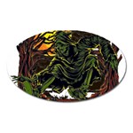 Grim Reaper Above Art  Monster Moon Letter Poster Oval Magnet