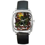 Grim Reaper Above Art  Monster Moon Letter Poster Square Metal Watch