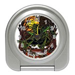 Grim Reaper Above Art  Monster Moon Letter Poster Travel Alarm Clock