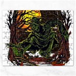 Grim Reaper Above Art  Monster Moon Letter Poster Rectangular Jigsaw Puzzl