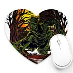 Grim Reaper Above Art  Monster Moon Letter Poster Heart Mousepad