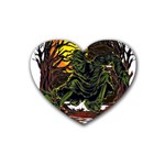 Grim Reaper Above Art  Monster Moon Letter Poster Rubber Coaster (Heart)