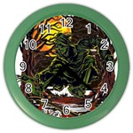 Grim Reaper Above Art  Monster Moon Letter Poster Color Wall Clock