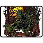 Grim Reaper Above Art  Monster Moon Letter Poster Fleece Blanket (Large)