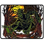 Grim Reaper Above Art  Monster Moon Letter Poster Fleece Blanket (Medium)