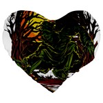 Grim Reaper Above Art  Monster Moon Letter Poster Large 19  Premium Heart Shape Cushions
