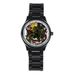 Grim Reaper Above Art  Monster Moon Letter Poster Stainless Steel Round Watch