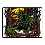 Grim Reaper Above Art  Monster Moon Letter Poster Two Sides Fleece Blanket (Small)