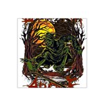 Grim Reaper Above Art  Monster Moon Letter Poster Satin Bandana Scarf 22  x 22 