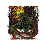 Grim Reaper Above Art  Monster Moon Letter Poster Square Satin Scarf (30  x 30 )