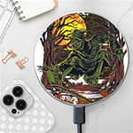 Grim Reaper Above Art  Monster Moon Letter Poster Wireless Fast Charger(White)