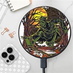 Grim Reaper Above Art  Monster Moon Letter Poster Wireless Fast Charger(Black)