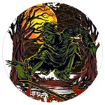 Grim Reaper Above Art  Monster Moon Letter Poster Round Trivet