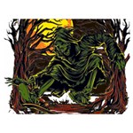 Grim Reaper Above Art  Monster Moon Letter Poster Premium Plush Fleece Blanket (Extra Small)