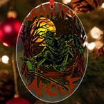 Grim Reaper Above Art  Monster Moon Letter Poster UV Print Acrylic Ornament Oval