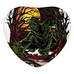 Grim Reaper Above Art  Monster Moon Letter Poster Heart Glass Fridge Magnet (4 pack)