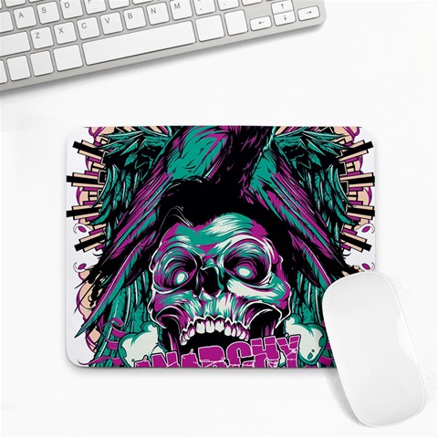 Anarchy Skull And Birds Small Mousepad from ArtsNow.com Front