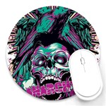 Anarchy Skull And Birds Round Mousepad