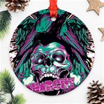 Anarchy Skull And Birds Ornament (Round)