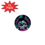 Anarchy Skull And Birds 1  Mini Buttons (10 pack) 