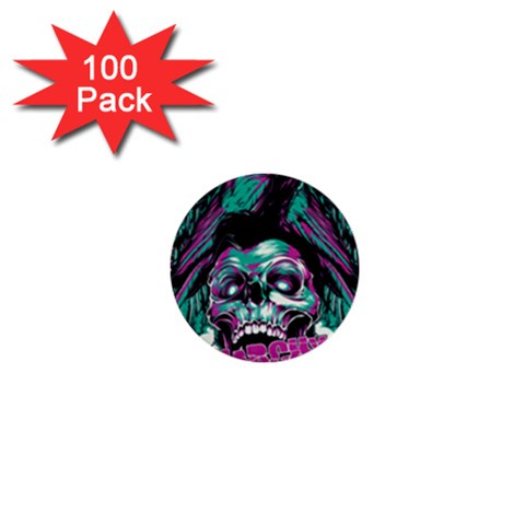 Anarchy Skull And Birds 1  Mini Buttons (100 pack)  from ArtsNow.com Front