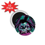 Anarchy Skull And Birds 1.75  Magnets (10 pack) 