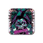 Anarchy Skull And Birds Rubber Coaster (Square)