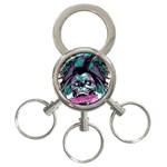 Anarchy Skull And Birds 3-Ring Key Chain