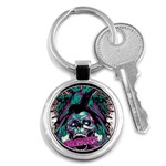 Anarchy Skull And Birds Key Chain (Round)