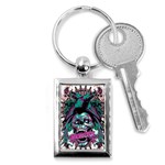 Anarchy Skull And Birds Key Chain (Rectangle)