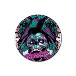 Anarchy Skull And Birds Rubber Coaster (Round)