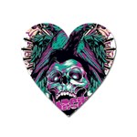 Anarchy Skull And Birds Heart Magnet