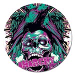 Anarchy Skull And Birds Magnet 5  (Round)