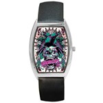 Anarchy Skull And Birds Barrel Style Metal Watch