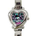 Anarchy Skull And Birds Heart Italian Charm Watch