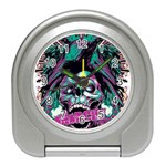 Anarchy Skull And Birds Travel Alarm Clock