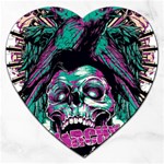 Anarchy Skull And Birds Jigsaw Puzzle (Heart)