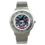 Anarchy Skull And Birds Stainless Steel Watch