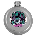 Anarchy Skull And Birds Round Hip Flask (5 oz)