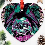 Anarchy Skull And Birds Heart Ornament (Two Sides)